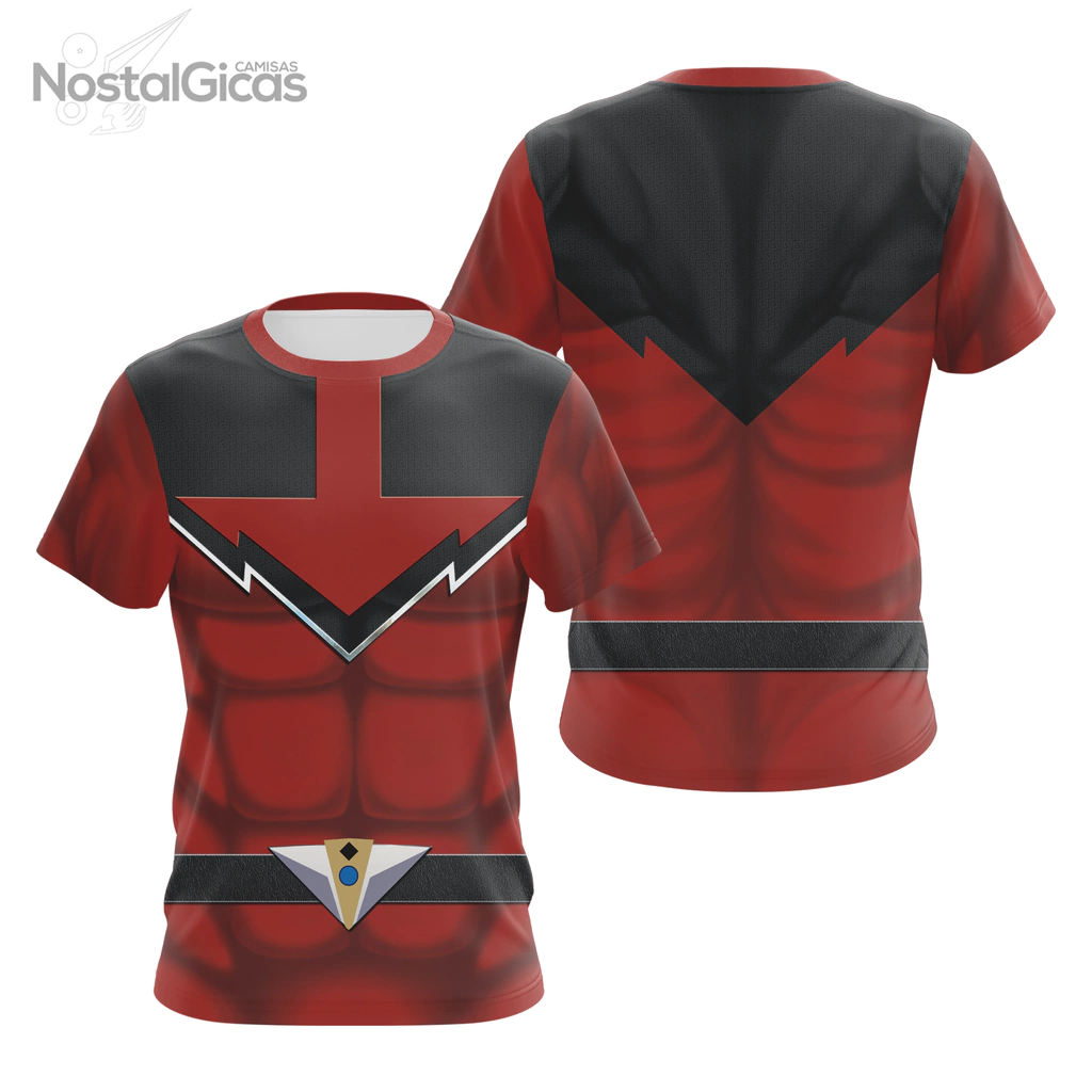 Camisa Uniforme Power Ranger Red - Força do Tempo
