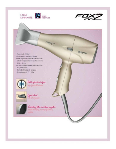 Secador De Pelo Taiff Fox 2 Ion W213