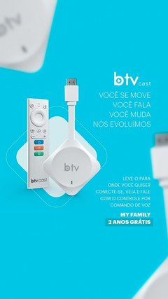 Receptor FTA BTV Cast BC13 4K Ultra HD com Wi-Fi e Bluetooth 8GB + 2GB RAM Bivolt - Branco - loja online