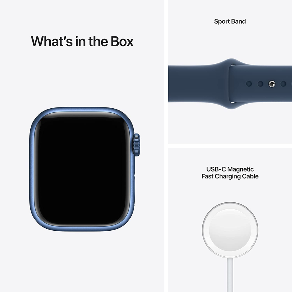 Apple Watch Serie 7 Blue Aluminum 45 Mm Mkn83ll A A2474