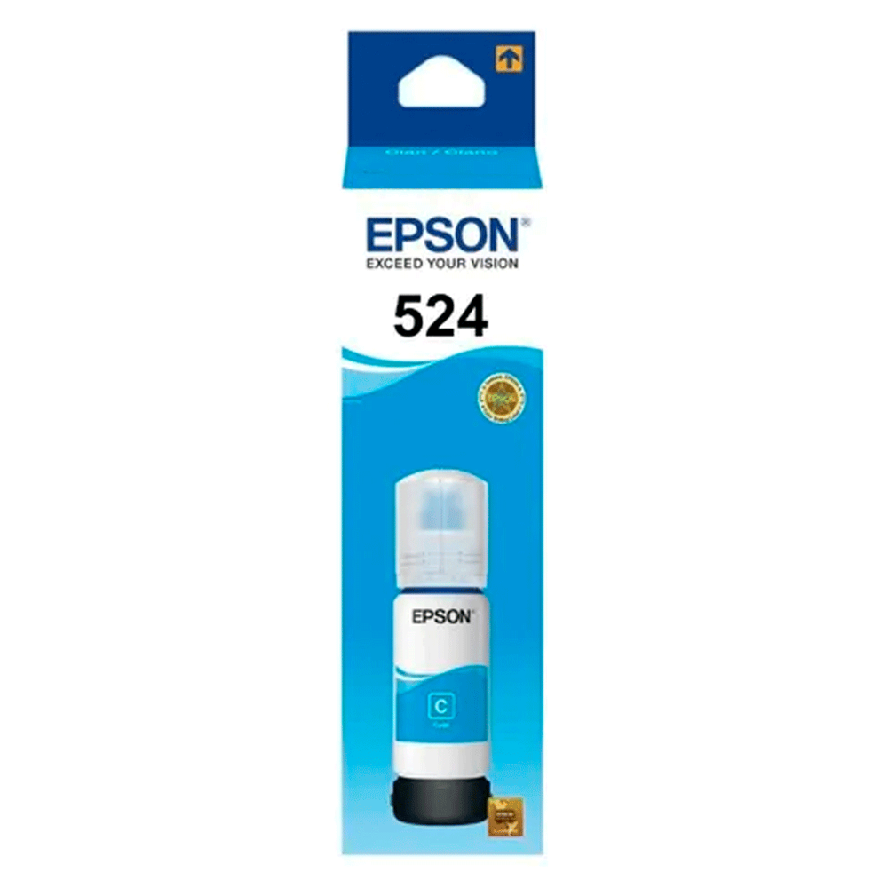 Botella Tinta Epson Original T524 Cian 70 Ml T524220