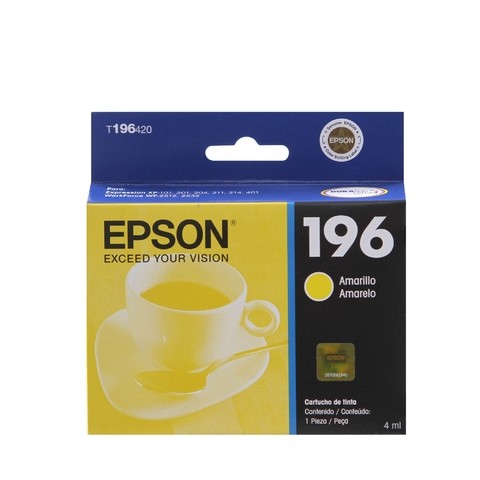 Cartucho Epson T196 Amarillo Original Tinta 4 Ml T196420