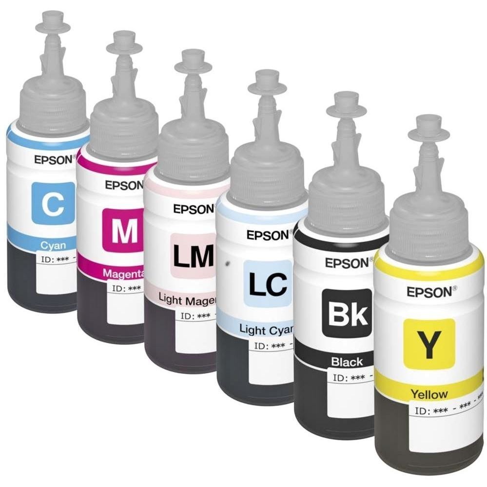 Botella Tinta Epson T673 Original Cian Claro 70 Ml T673520