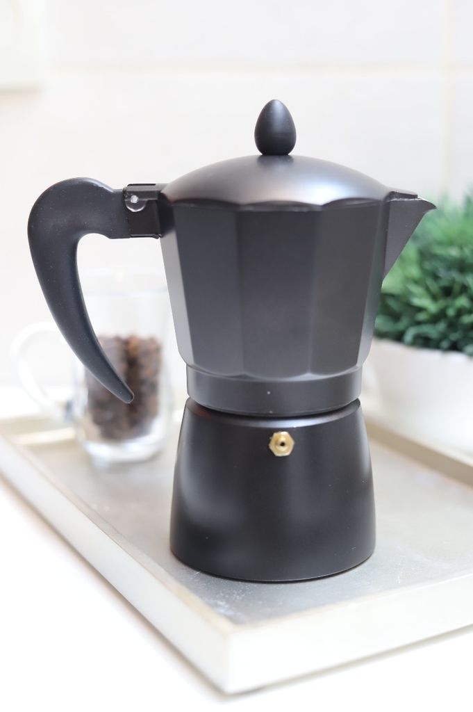 Cafetera Aluminio Espresso Metal Negra 300 ml