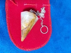 Pêndulo facetado pião de cristal - escolha pela pedra na internet