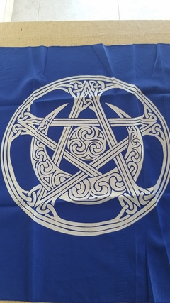 Toalha para oráculos pentagrama celta 70cm - azul na internet