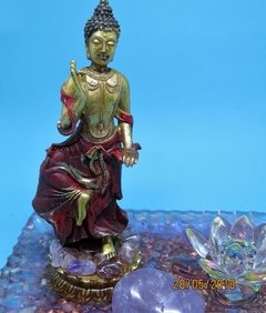 Buda de pé 15cm base de orgonite e flor de lótus na internet