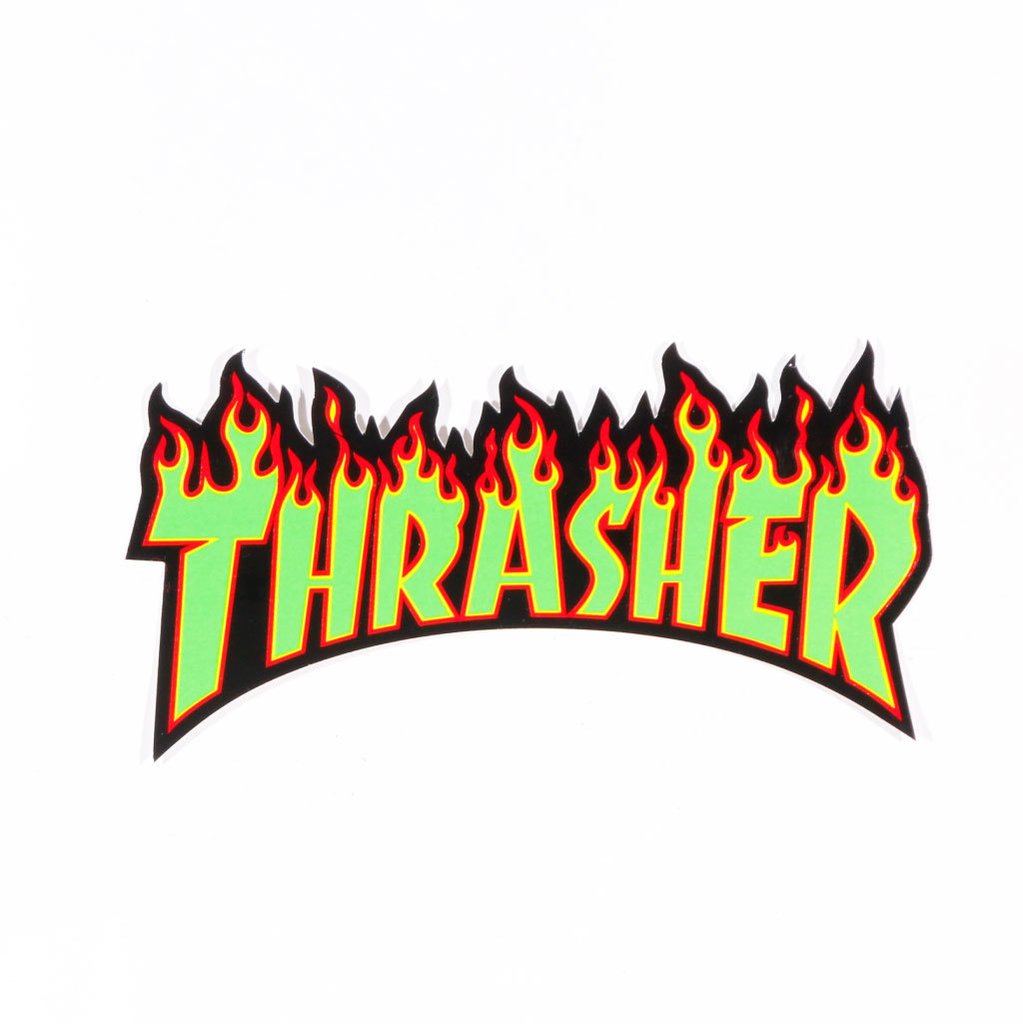 Thrasher Sticker Flame Mediano - Black Raven Skateshop