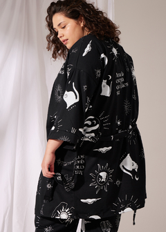 Bata Kimono - Energía mística Negra - comprar online