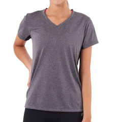 REMERA VLACK SERIANA GRIS TOPO DAMAS