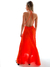 VESTIDO SATEN CON TIRAS NARANJA - tienda online