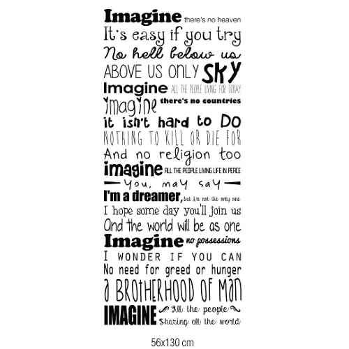Vinilo Decorativo Imagine Letra John Lennon