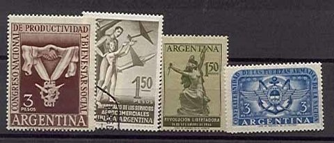 AÑO COMPLETO DE 1955 (4 SELLOS)