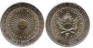 MONEDA DE 1 PESO " Bicentenario de la primera moneda patria "