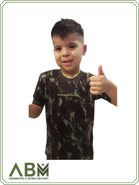 Camiseta Feminina Militar Baby Look Camuflada Exército Brasileiro