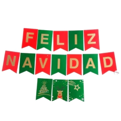 CARTEL BANDERINES FELIZ NAVIDAD