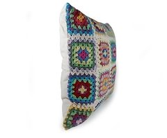 Capa de Almofada Crochet Multicolorido 0,45 x 0,45 - comprar online