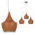 Lampara Colgante Madera Moderna Vintage Cobre Cromo Apto Led - tienda online