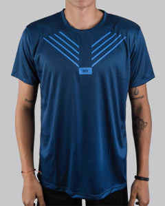 Remera Hombre Deportiva Tiempo Libre LINEAS -Azul Marino -