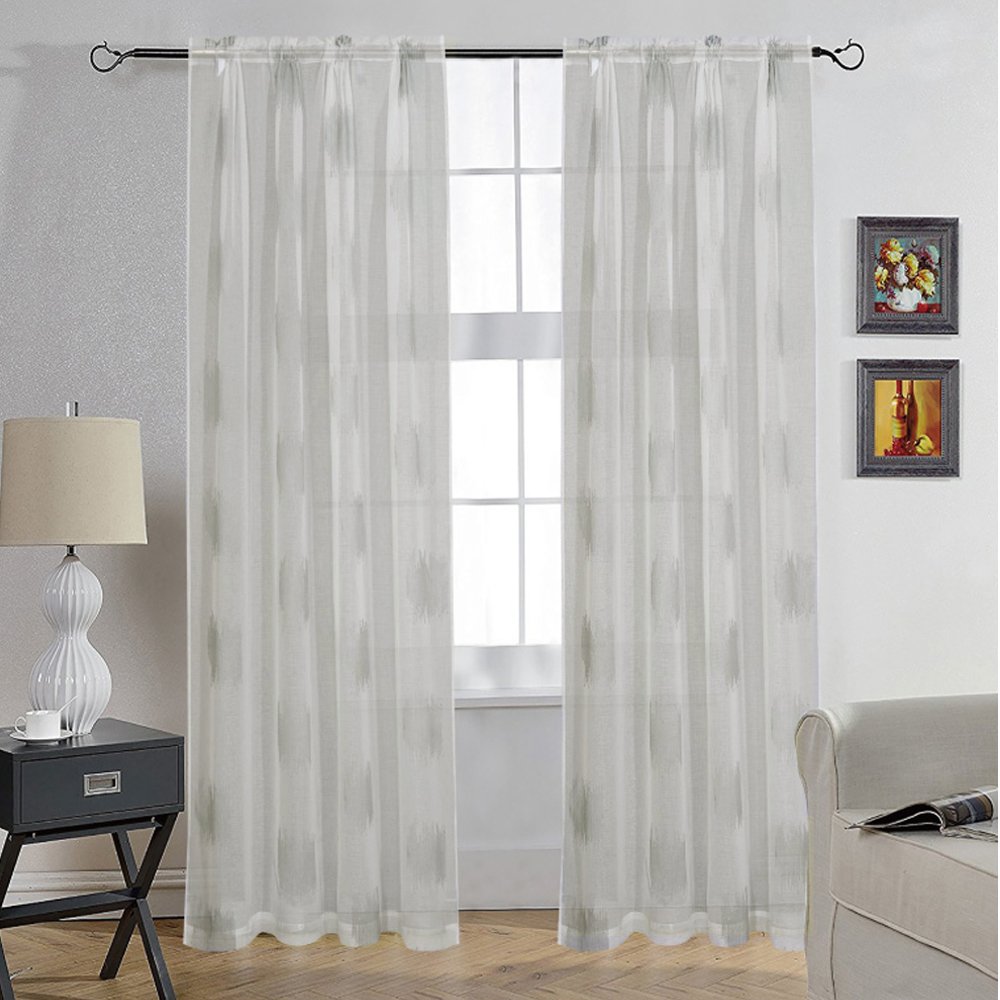 cortinas ambiente organza bordadas marcia natural 2 panos 145x220