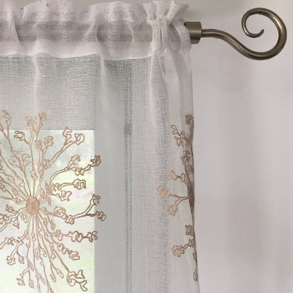 cortinas ambiente organza bordadas tania natural 2 panos 145x220