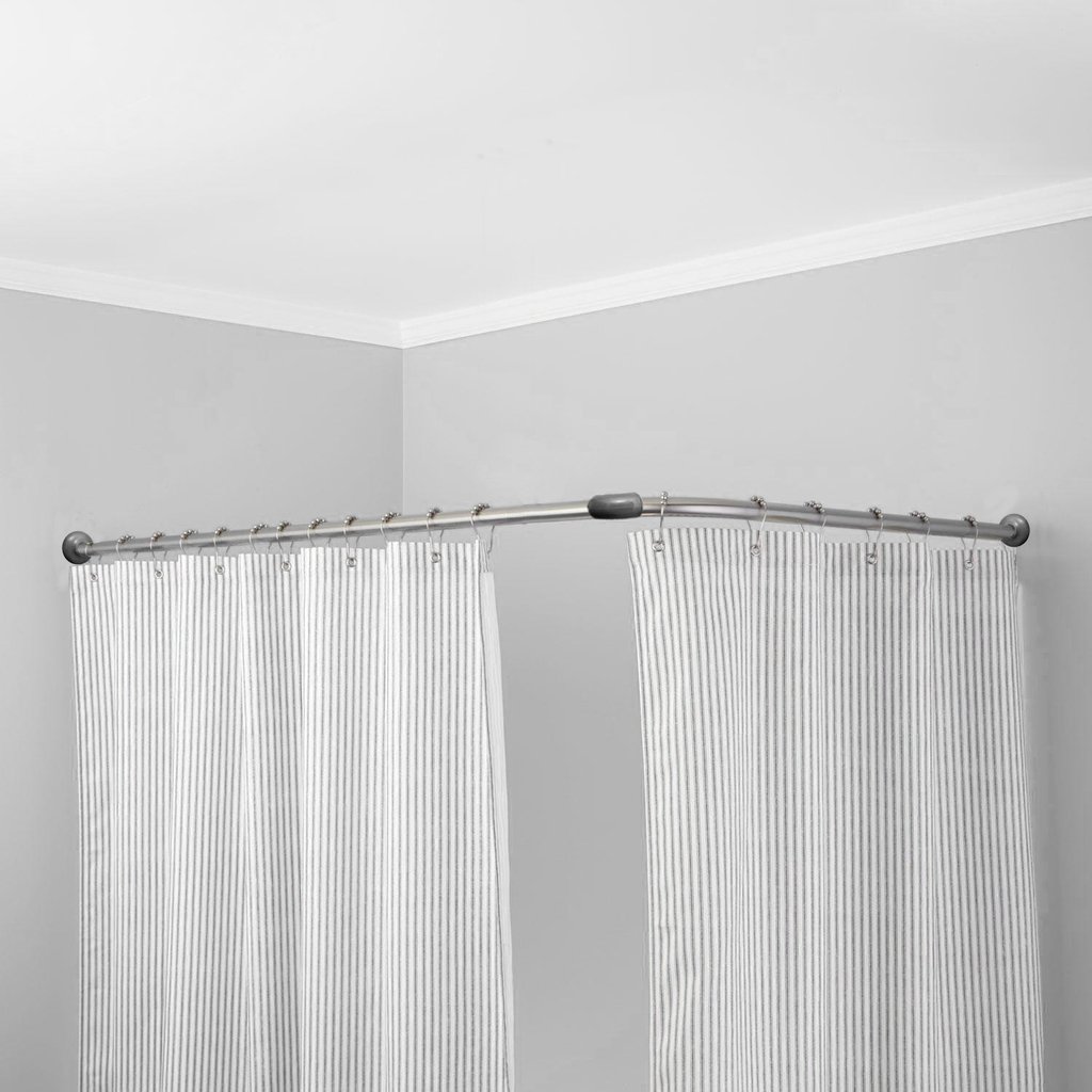 Barral De Aluminio En L 90 X 90 Cm Para Cortina De Baño