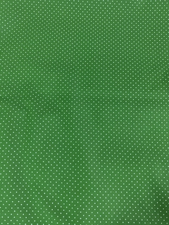 Tecido verde com poá branco - 50 x 140 cm - 12440