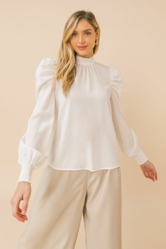 Camisa blanca manga larga REMEDIOS - comprar online