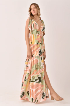 Vestido largo con estampado tropical SILVIA - comprar online