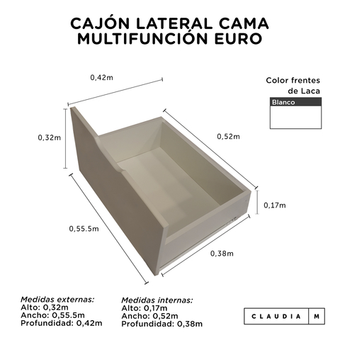 Cama con 3 cajones bajo cama Multifunción 1 Plaza / 1 Plaza y 1/2