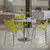 Silla Jim base fija 4 patas cromada Blanca Claudia Muebles