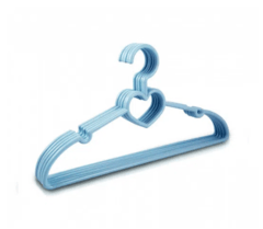 Cabide de coração kit com 5 peças na cor azul