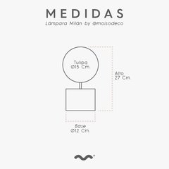 Lámpara de mesa velador Milán - Moiso