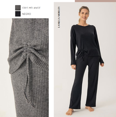 Pijama buzo c/ frunce lateral y pantalón recto-Feel-Woman By Promesse (WO15126)