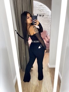 CALÇA JEANS DARDAK FLARE PRETA - comprar online