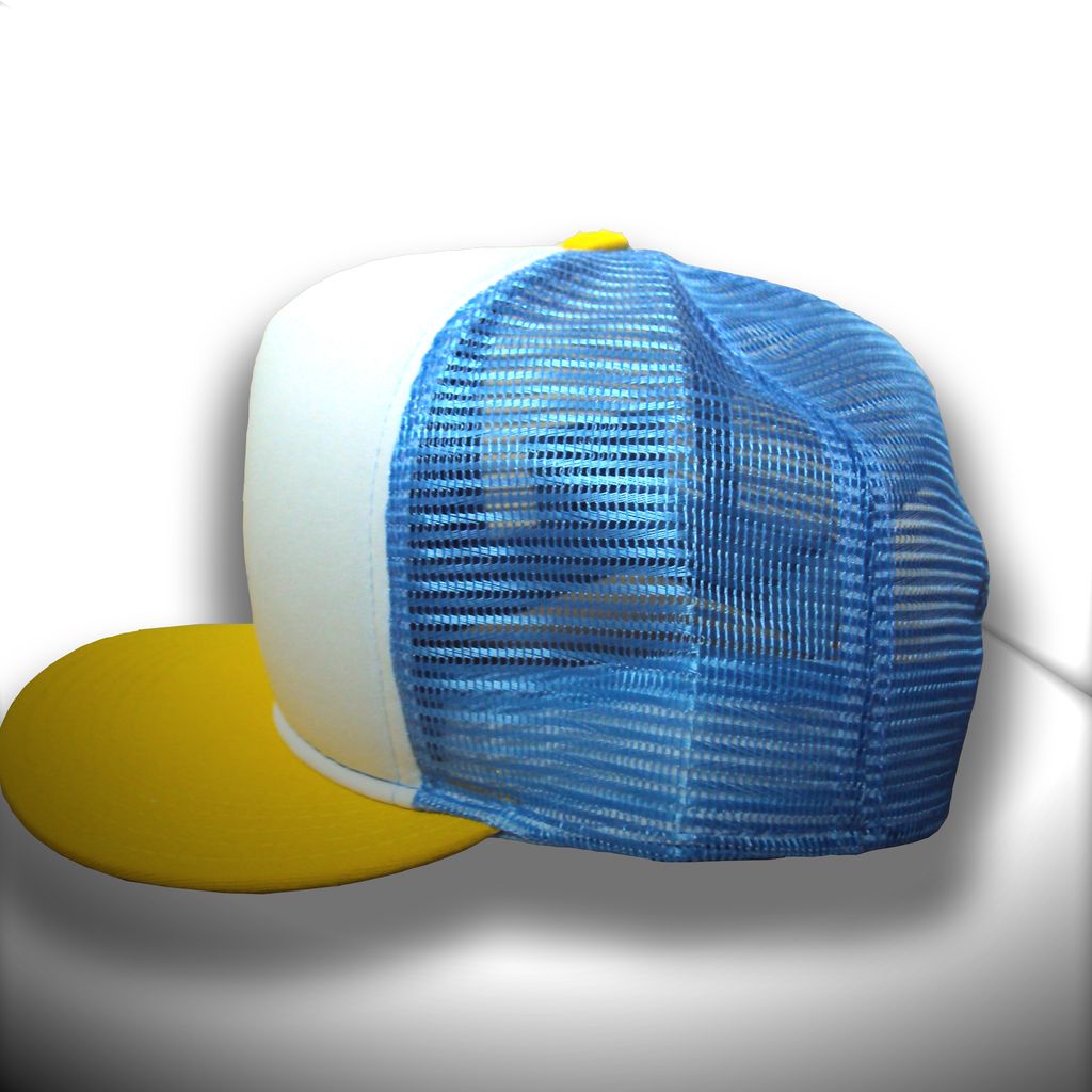 BONÉ AMARELO E AZUL TRUCKER