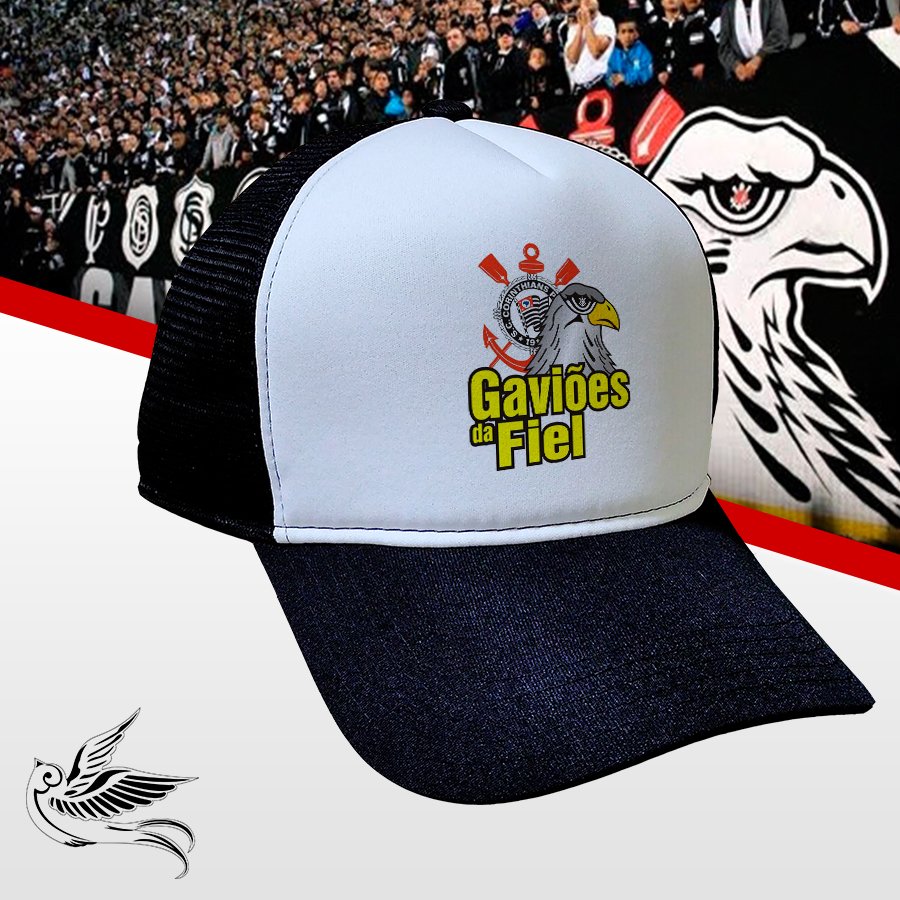 BONÉ GAVIÕES DA FIEL PRETO SNAPBACK TRUCKER
