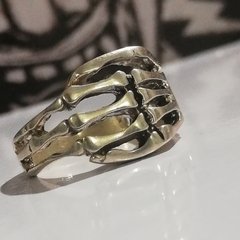 anillo skull garra esqueleto plata 925 - comprar online