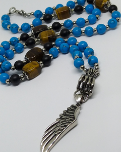 COLLAR ROSARIO VIKINGO TURQUESA en internet