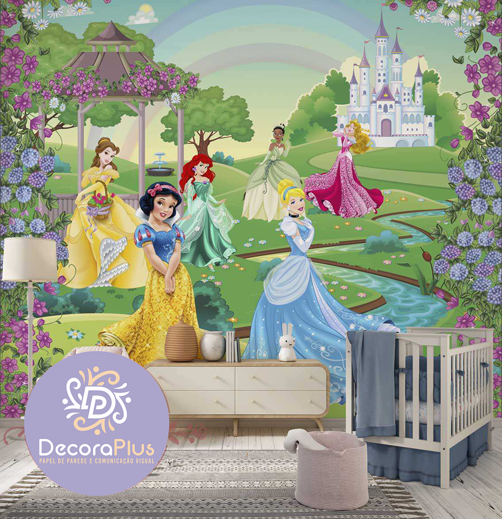 Vinil de parede 12 princesas da Disney