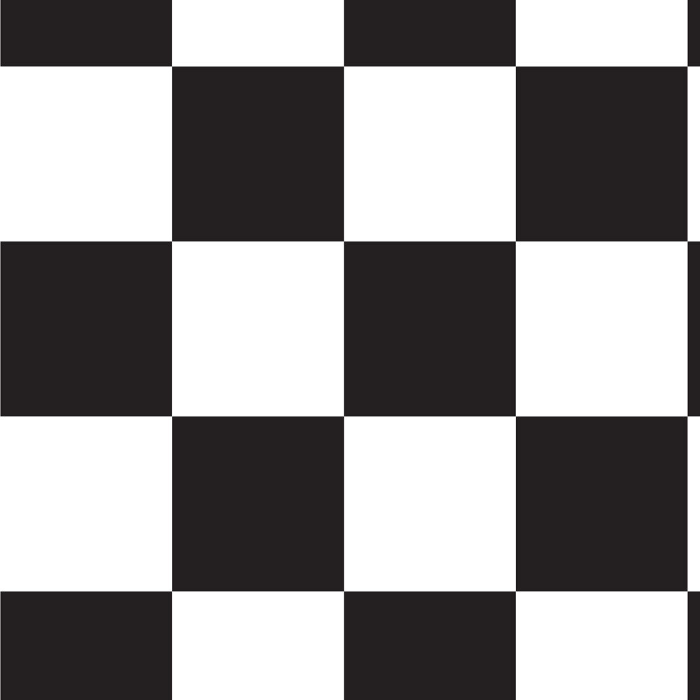 Papel de Parede Autocolante Xadrez Preto E Branco Quadrados 5,5x5