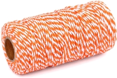 Cordão twine laranja e branco 100 metros na internet