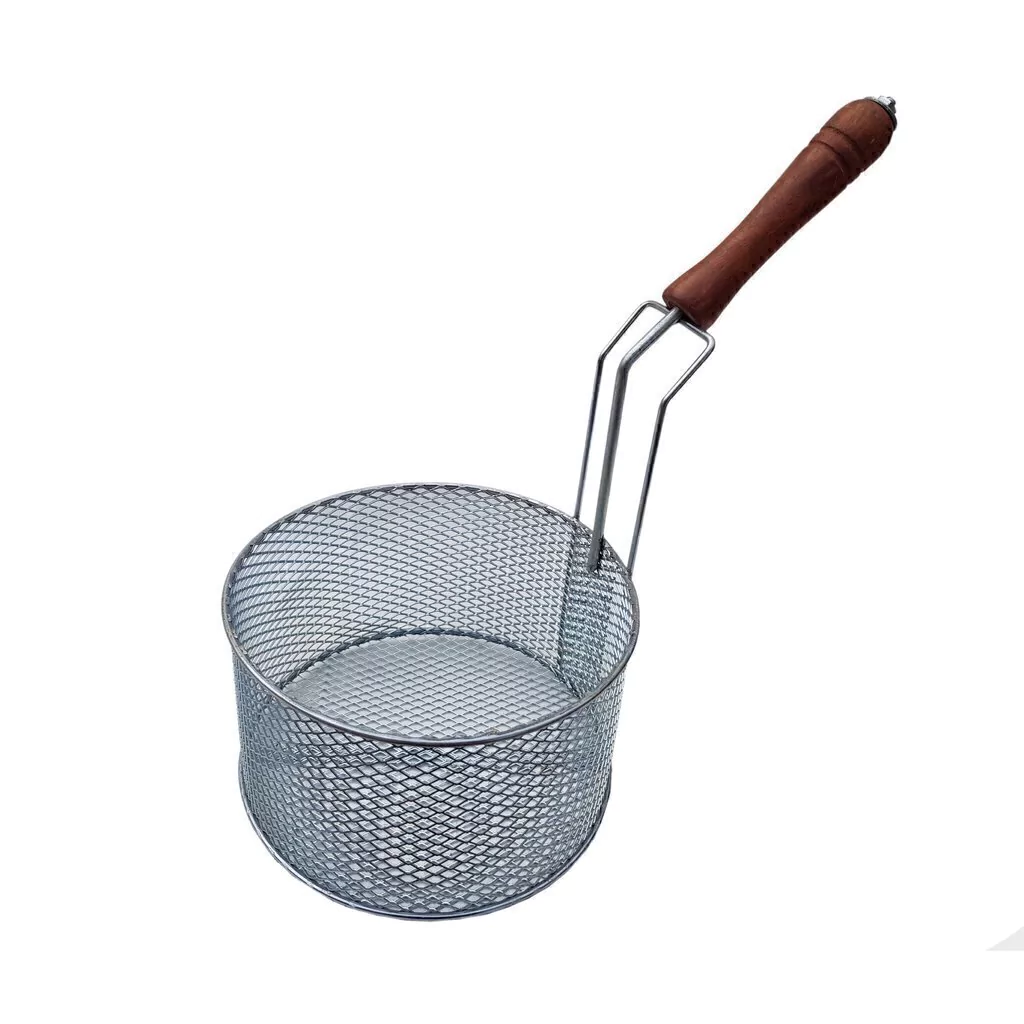 Canasto Freidor Con Mango De Madera 19 cm