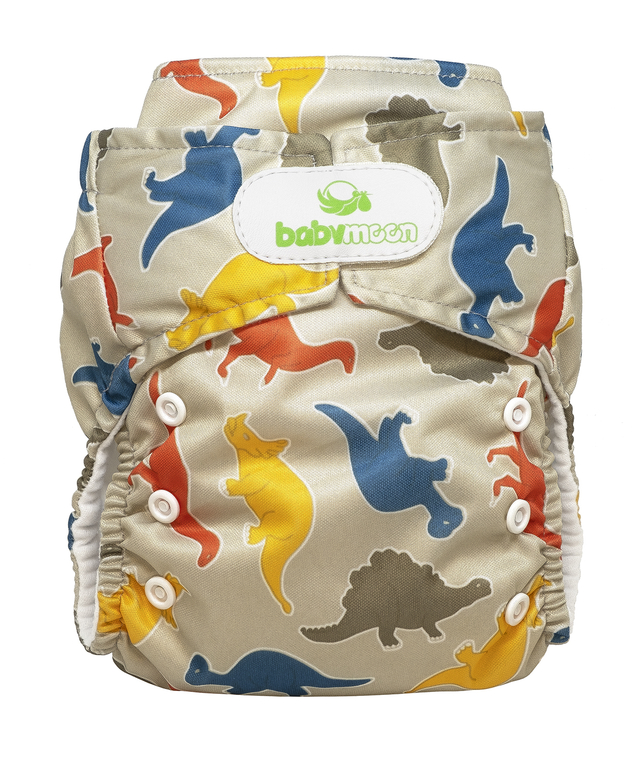 Pañal Ecológico Absorbente Intercambiable Estampado de Dinos / Unitalla