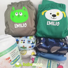 Paquete Mediano Para La Llegada del Bebé Con Pañales Ecológicos  personalizados Unitalla