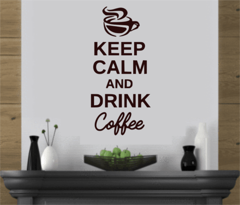 Keep Calm And Drink Coffee 45 Cm Adesivo De Parede