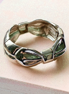 Pulsera rigida plateada moños BRUNELLA