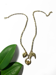 Collar dorado dijes de santos SAINTS - comprar online
