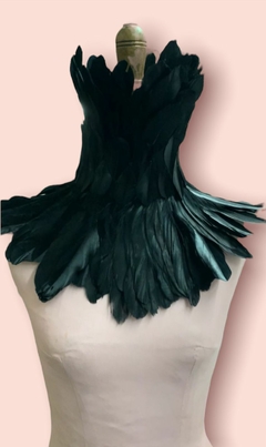Choker negro de plumas ANASTASIA
