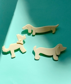 Prendedores de perritos marfil CHIEN (set de 3) - comprar online